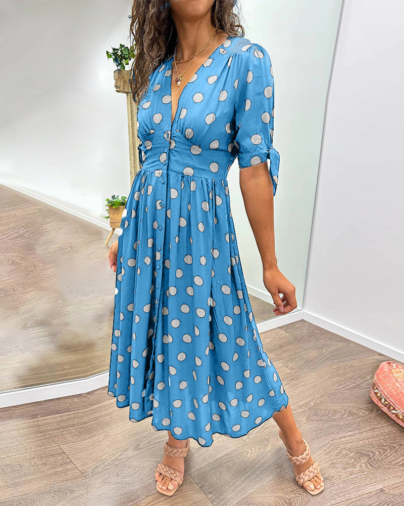 DAISY | ELEGANTE JURK MET MODERNE STIPPEN