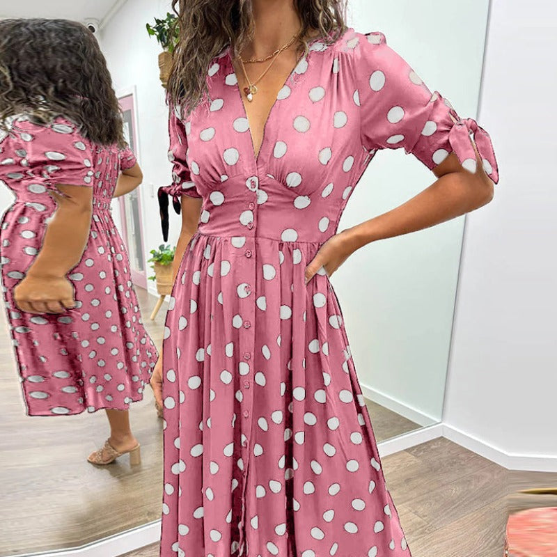 DAISY | ELEGANTE JURK MET MODERNE STIPPEN