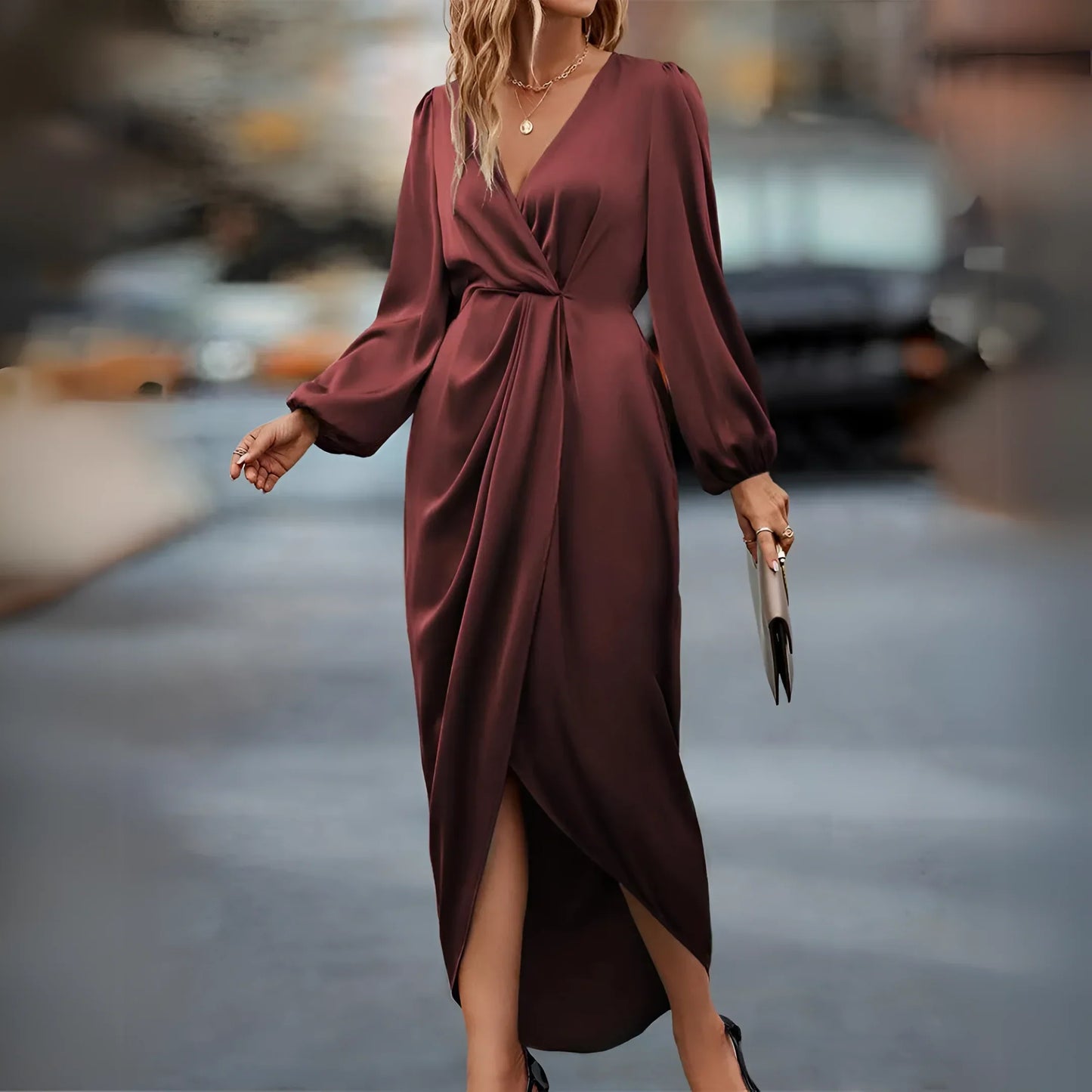 Daphne - Elegante V-Hals Jurk