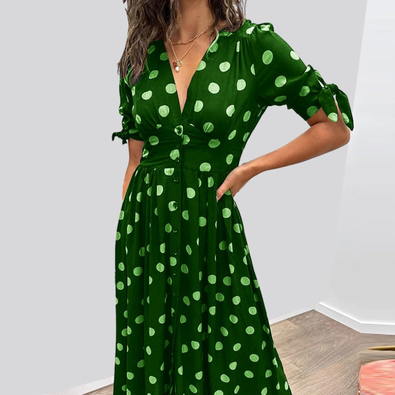 DAISY | ELEGANTE JURK MET MODERNE STIPPEN