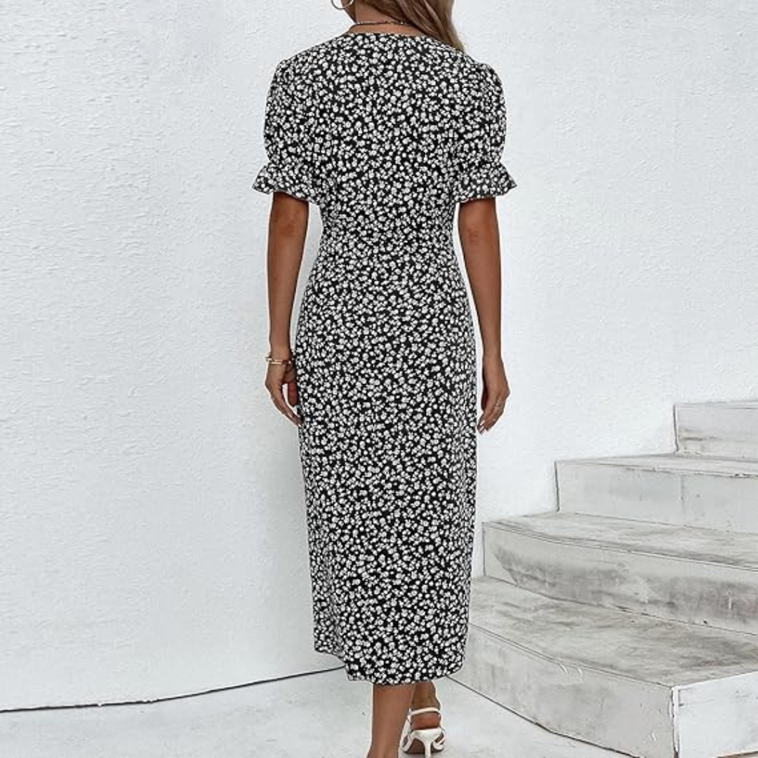 VANESSA -FLORAL STIJLVOLLE JURK