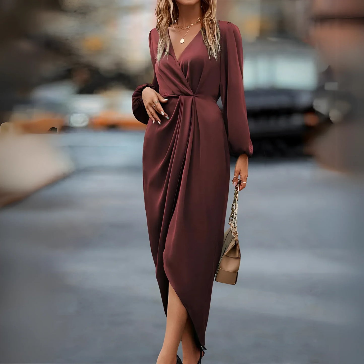 Daphne - Elegante V-Hals Jurk
