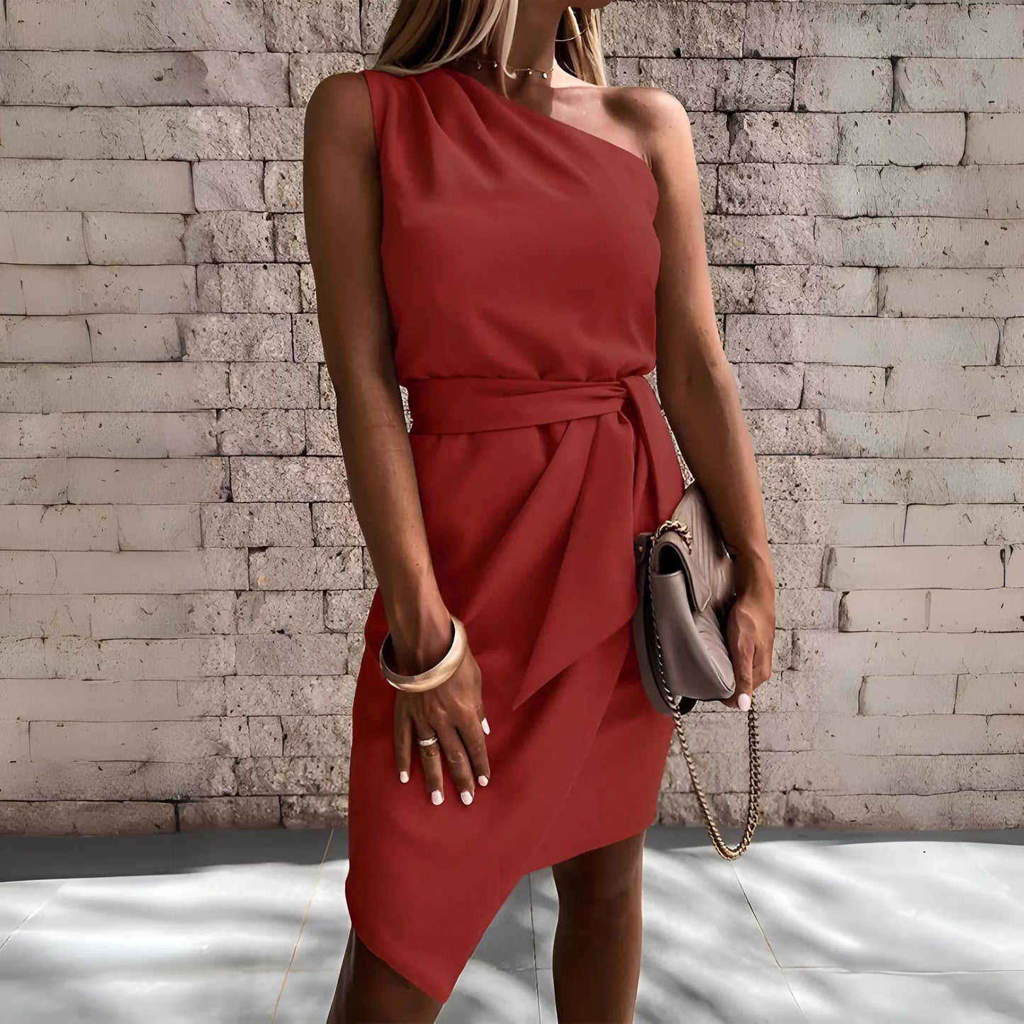 Marlene - Casual One Shoulder Jurk