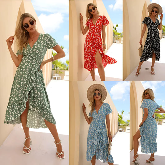 Alina - Stijlvolle Chiffon Bloemenjurk