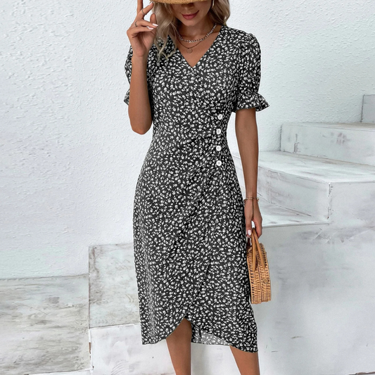 VANESSA -FLORAL STIJLVOLLE JURK